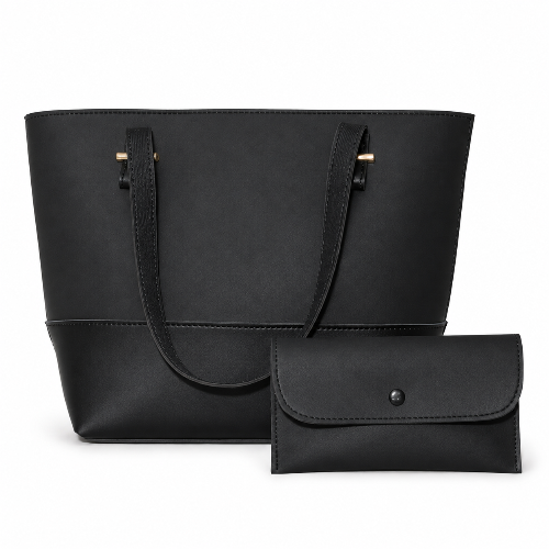 Avery Two Tone Tote Bag – Black