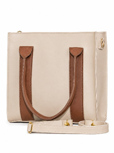 Ember Two Tone Tote Bag – side angle view