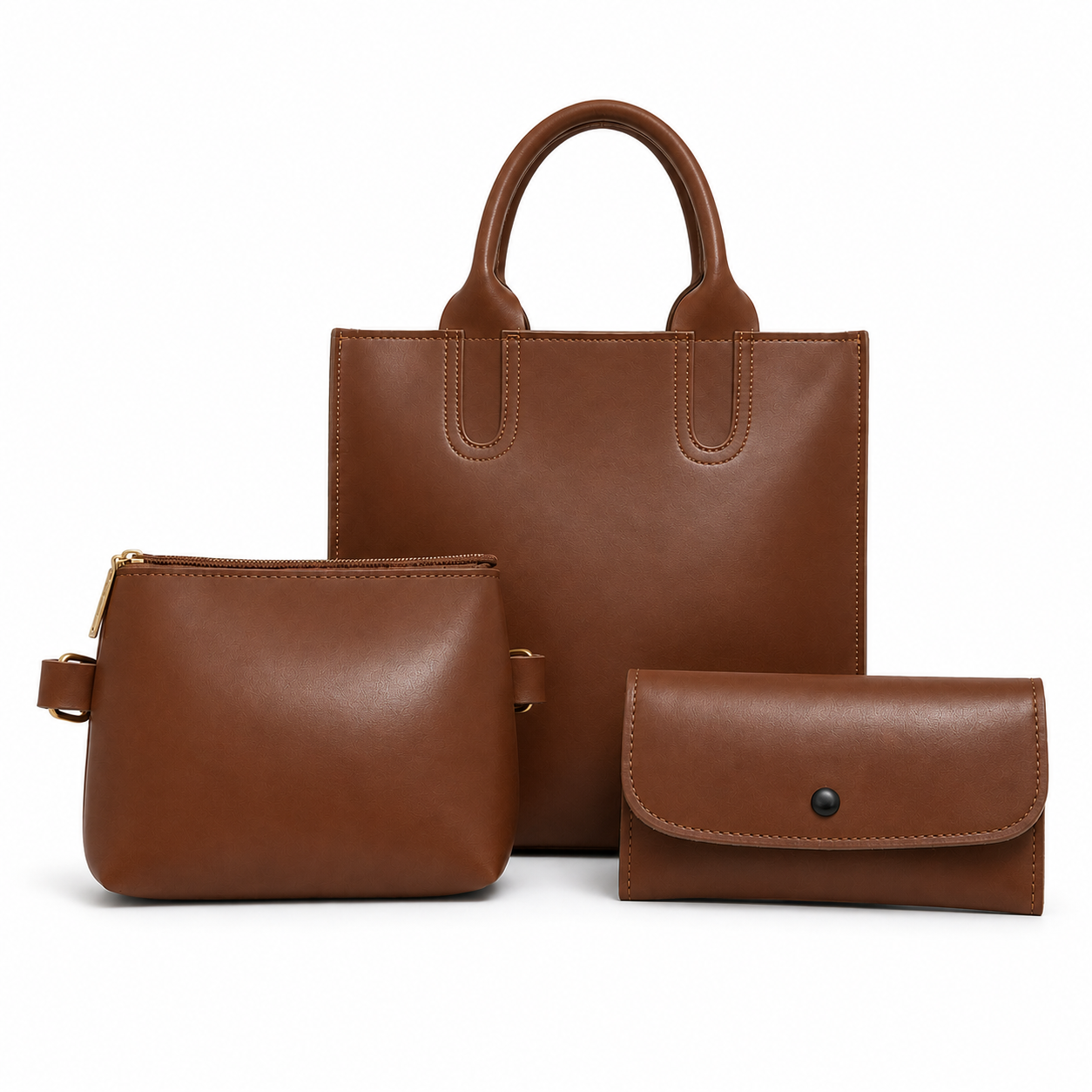 Everly 3-Piece Bag Set – Brown