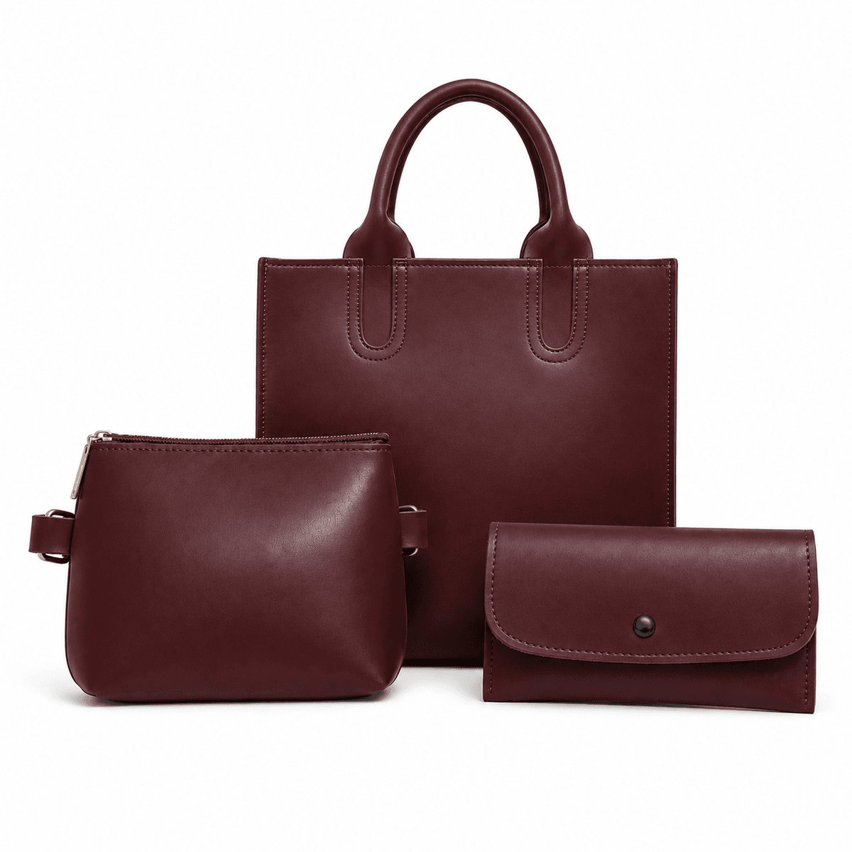Everly 3-Piece Bag Set – Maroon