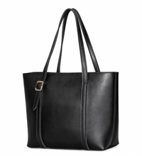 The Oxford Leather Tote Bag – close-up front view