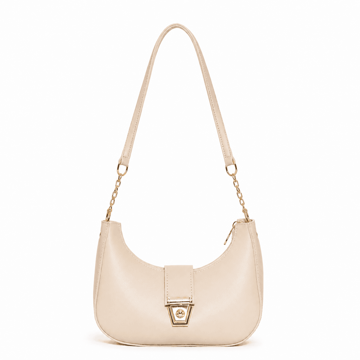 The Rosa Crescent Shoulder Bag – Beige