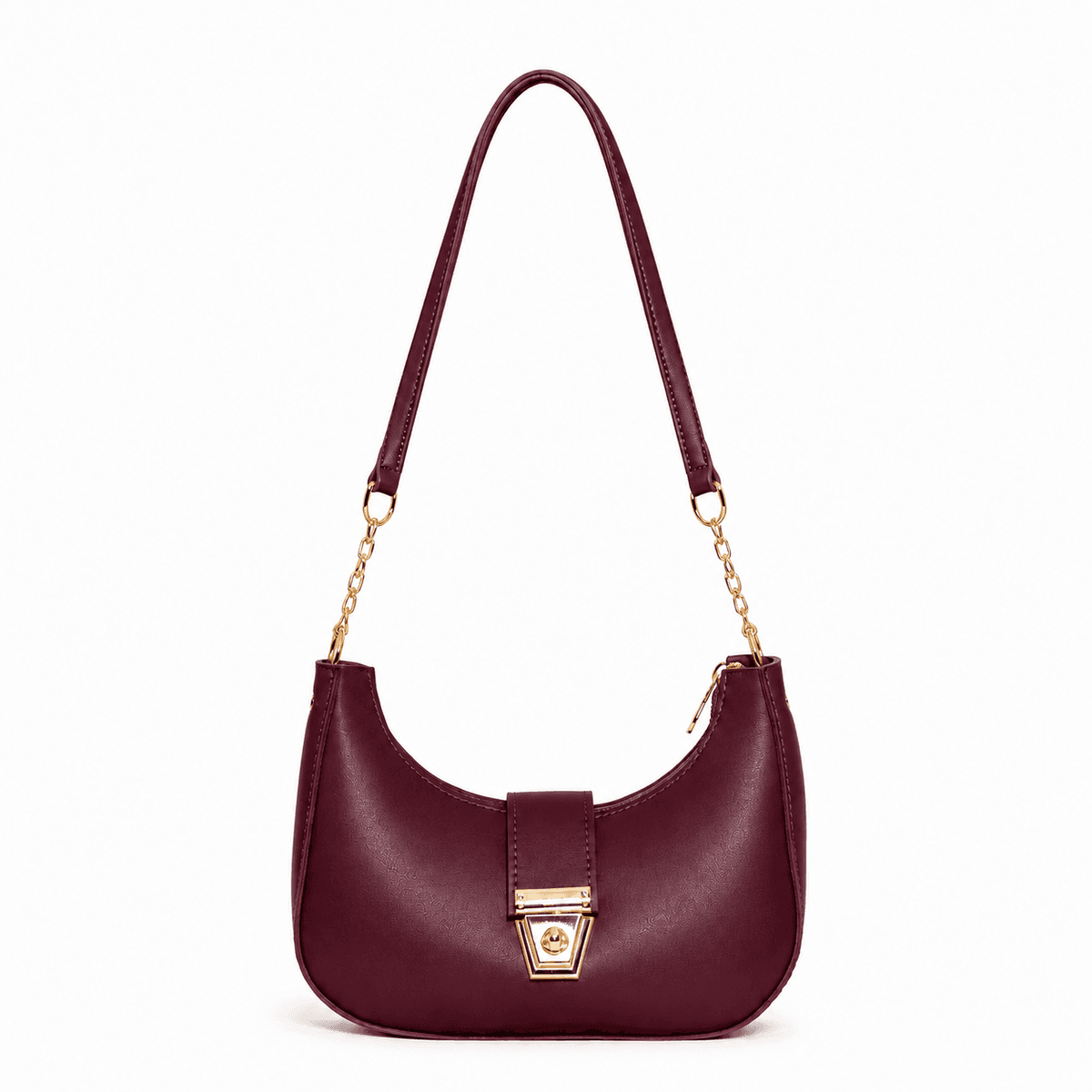 The Rosa Crescent Shoulder Bag – Maroon