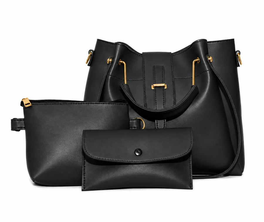 The Glow 3-Piece Bag Set – Shoulder Bag, Clutch & Pouch