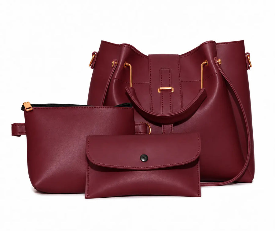 The Glow 3-Piece Bag Set – Shoulder Bag, Clutch & Pouch