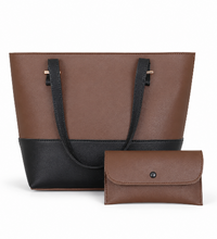 Avery Two Tone Tote Bag – Brown
