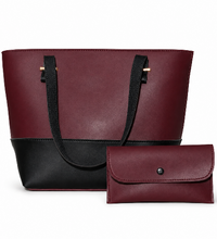 Avery Two Tone Tote Bag – Maroon
