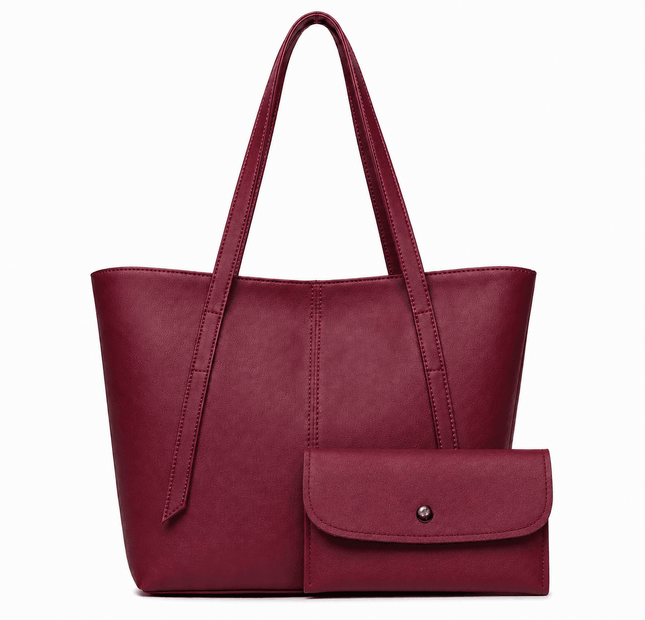 Eloria Leather Tote Bag – Maroon
