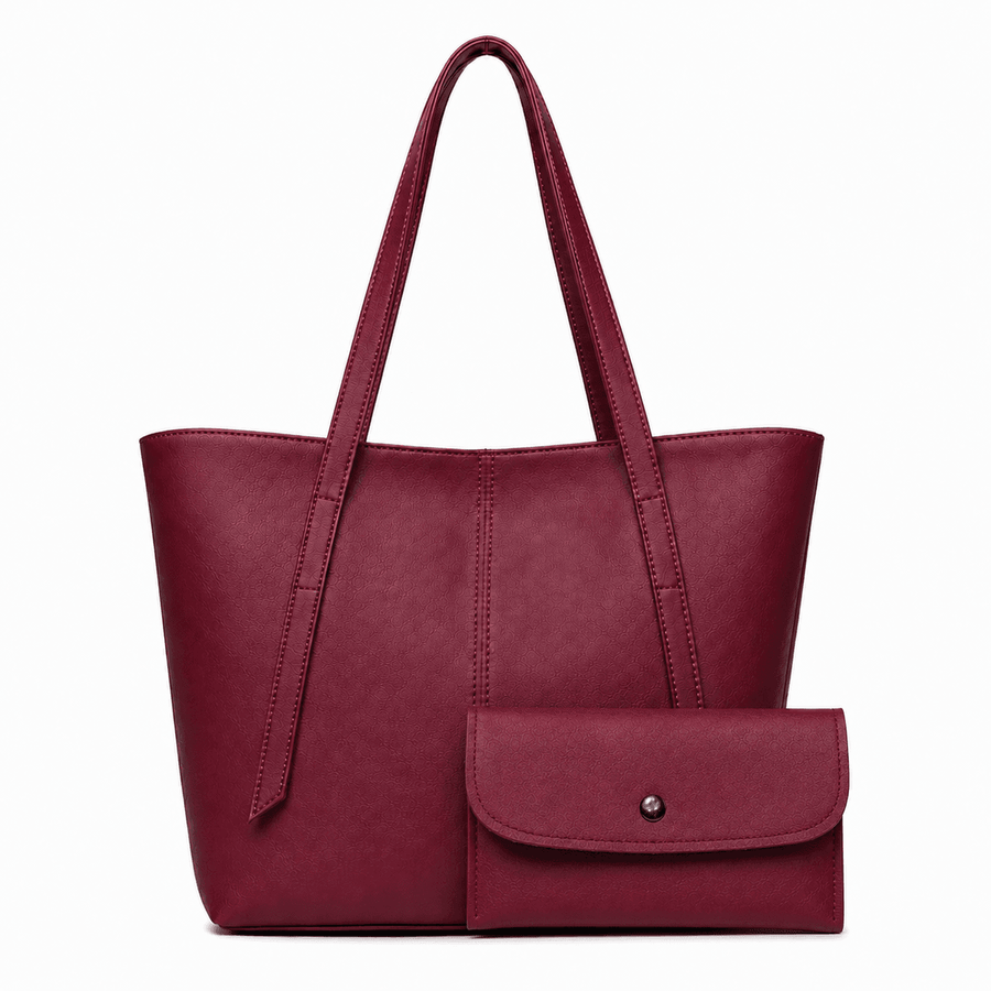 Eloria Leather Tote Bag – Maroon
