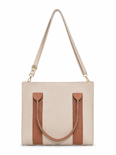 Ember Two Tone Tote Bag – close-up handle detail
