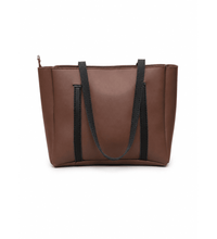 Milano Brown Leather Tote Bag – close-up detail
