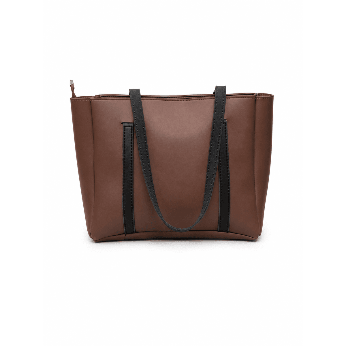 Milano Brown Leather Tote Bag – close-up detail

