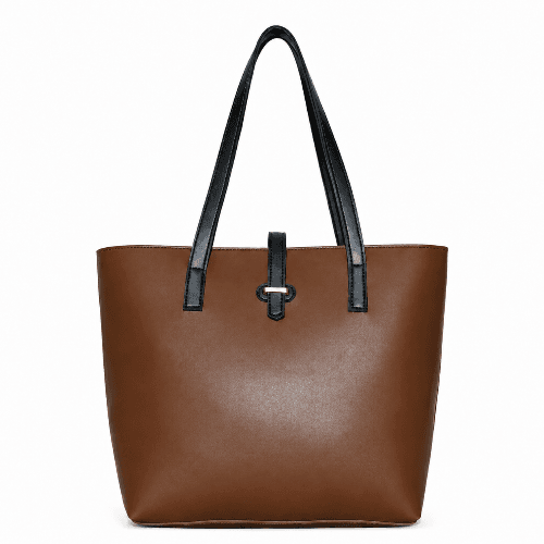 Pivot Three Liner Tote Bag – brown leather tote with top handles
