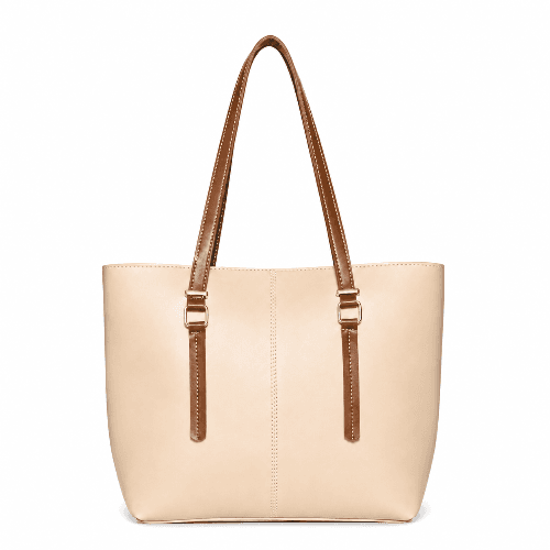 The Clara Tote Bag – Beige Leather Tote for Women
