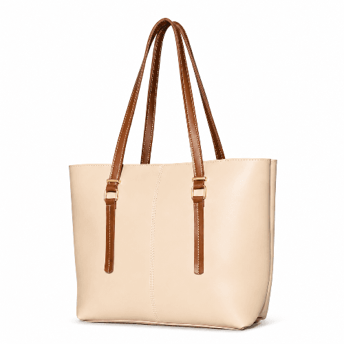 The Clara Tote Bag – Beige Leather Tote for Women
