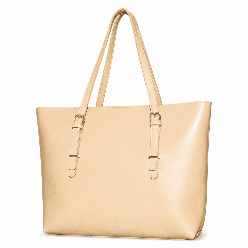 The Office Mate Bag – tan large tote handbag for women
The Office Mate Bag – side view with top handles