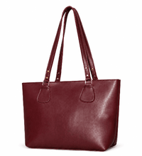 Verity All-Purpose Shoulder Tote Bag – maroon leather tote