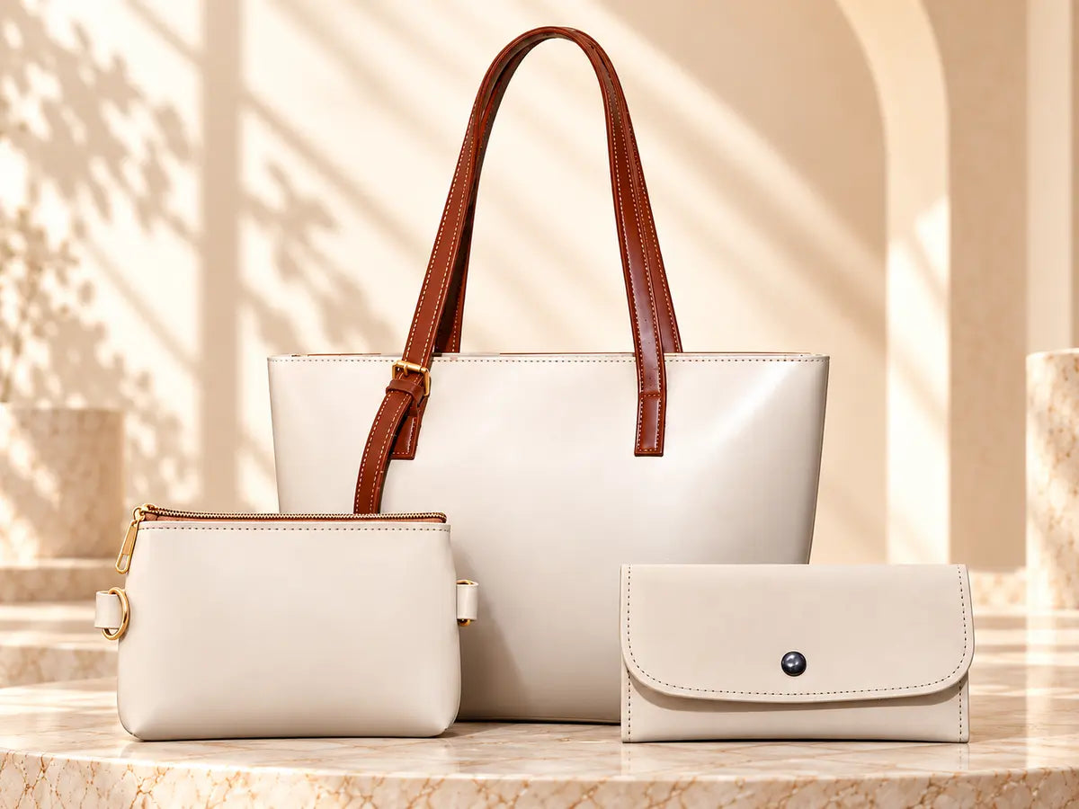 The Astra Beige Shoulder Bag 3-Piece Set for Women