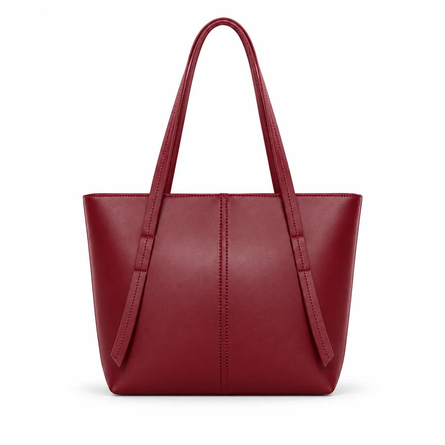 The Stella Clean Line Tote Bag – Brown Leather Handbag for Women