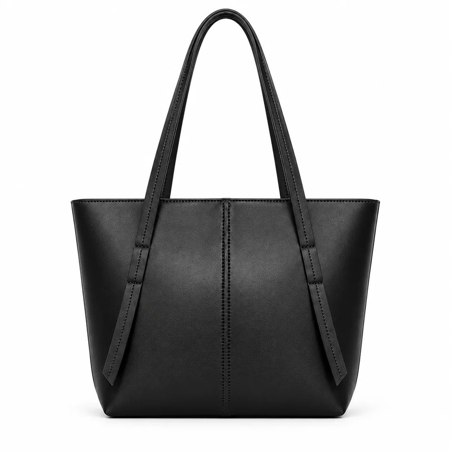 The Stella Clean Line Tote Bag – Brown Leather Handbag for Women