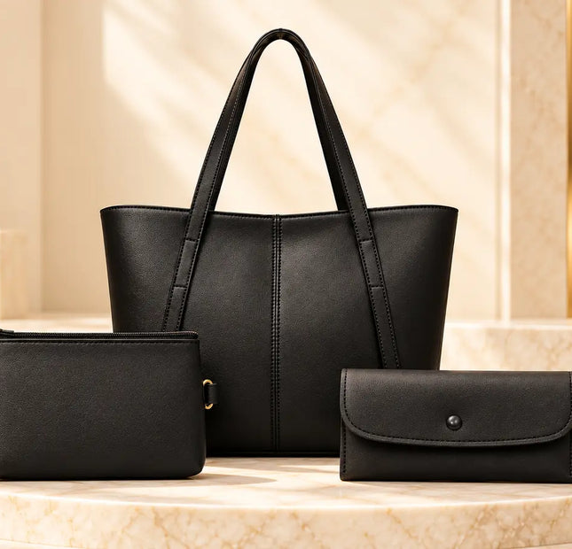 The Stella Clean Line Tote Bag 3-Piece Set for Women
