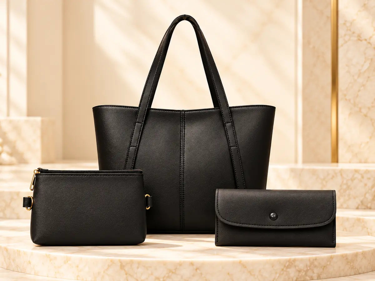 The Stella Clean Line Tote Bag 3-Piece Set for Women